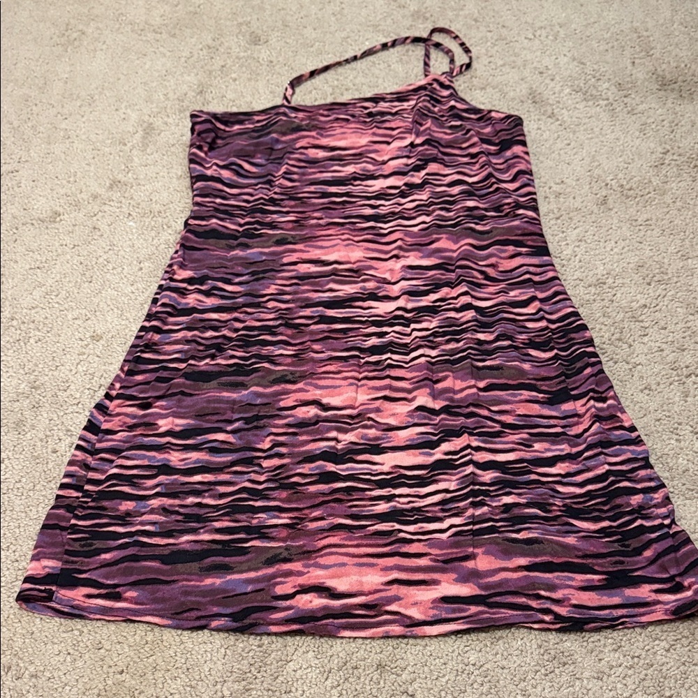Pink and Black Striped Dress Size S